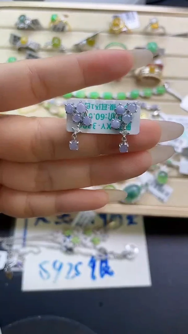 银S925镶嵌戒指翡翠翡翠 蛋面 银S925镶嵌