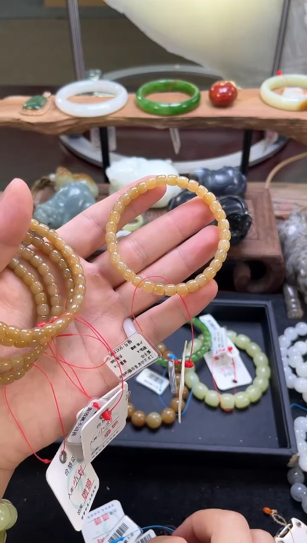 手串未镶嵌和田玉卡6且末金山糖 极限弧 多样性发一