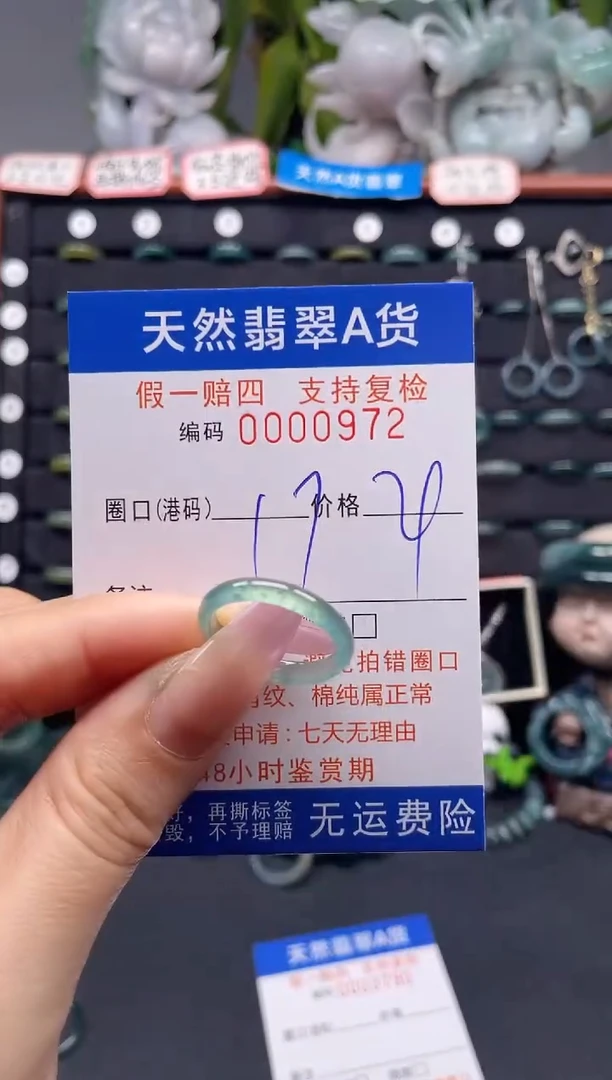 未镶嵌戒指翡翠17*0972