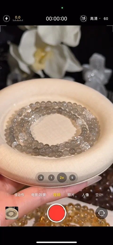 未镶嵌手串水晶银月光三圈