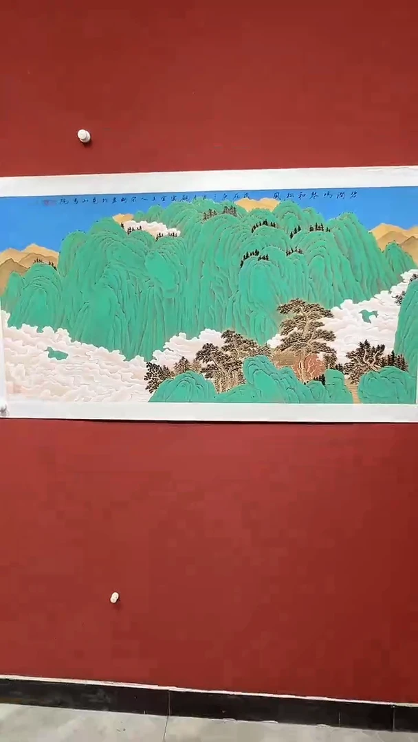 国画宋轲-8平尺-山水国画-青绿
