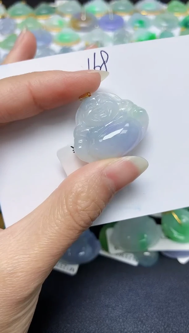 翡翠18K金镶嵌颈饰 天然翡翠A货