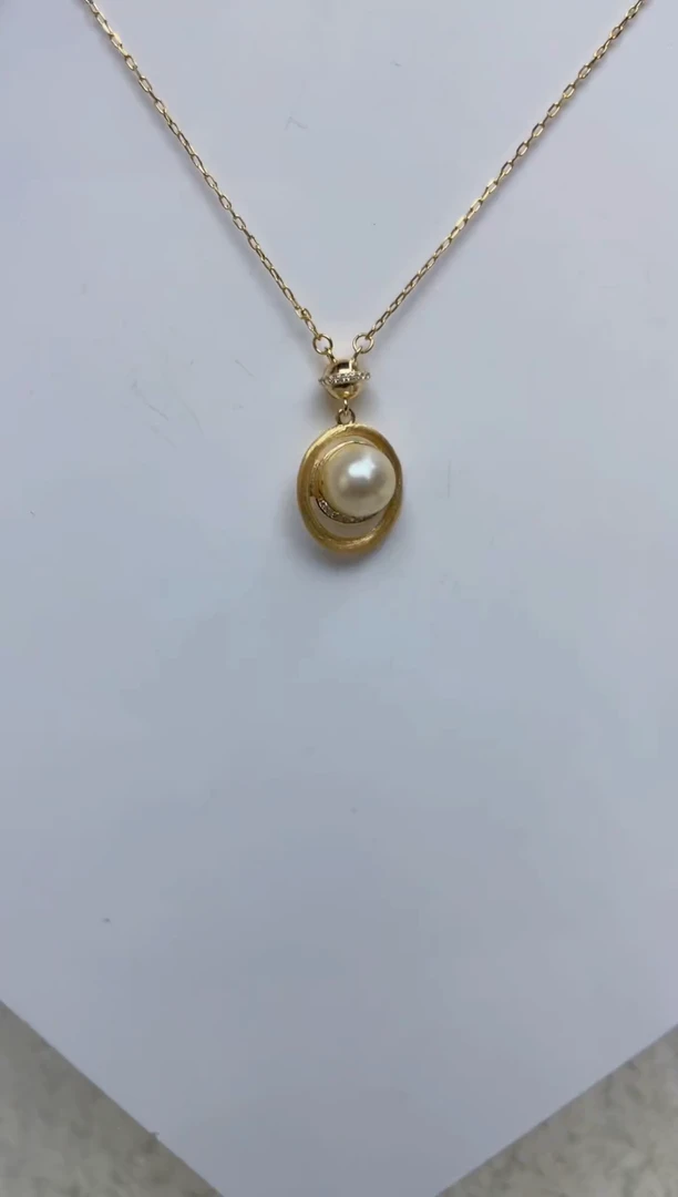 颈饰银S925镶嵌海水珍珠