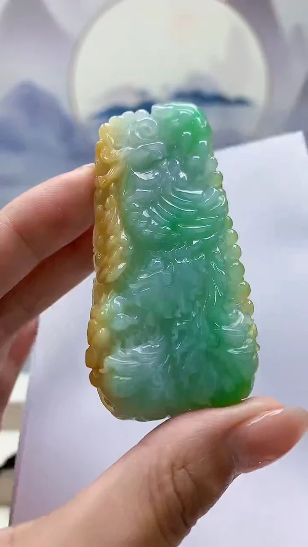 未镶嵌定制翡翠4917MM-毛货挂件96
