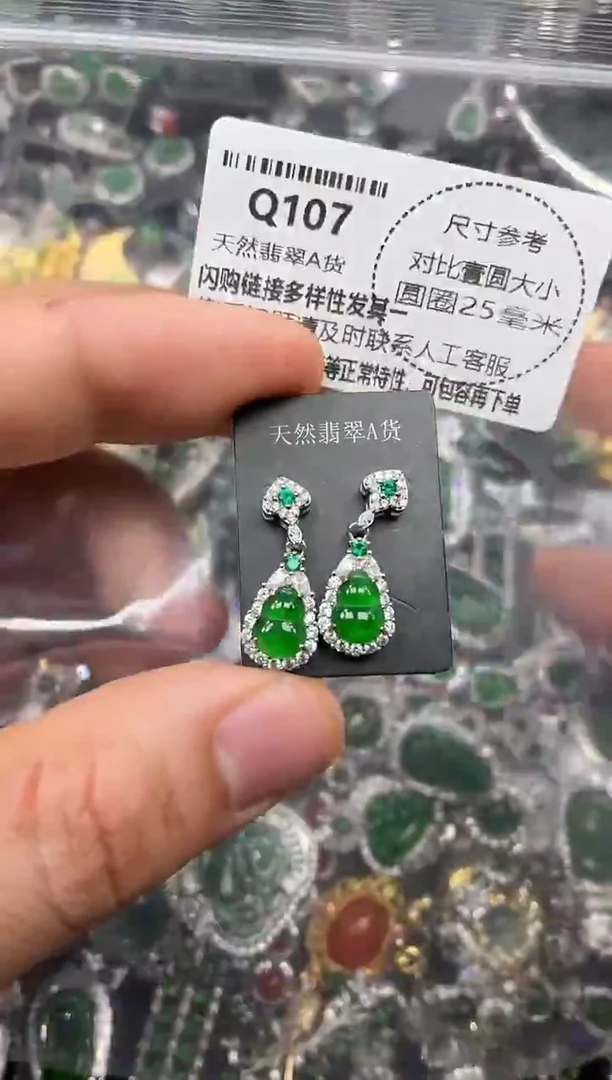 颈饰未镶嵌翡翠Q107耳钉