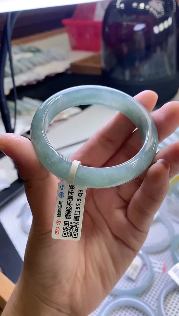 未镶嵌手镯翡翠正圈55圈口，4017