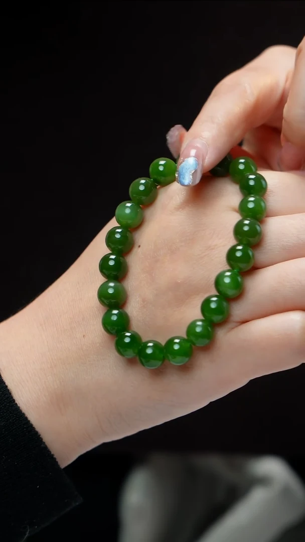 未镶嵌手链和田玉（碧玉）碧玉手链9-10mm 多样性发其一