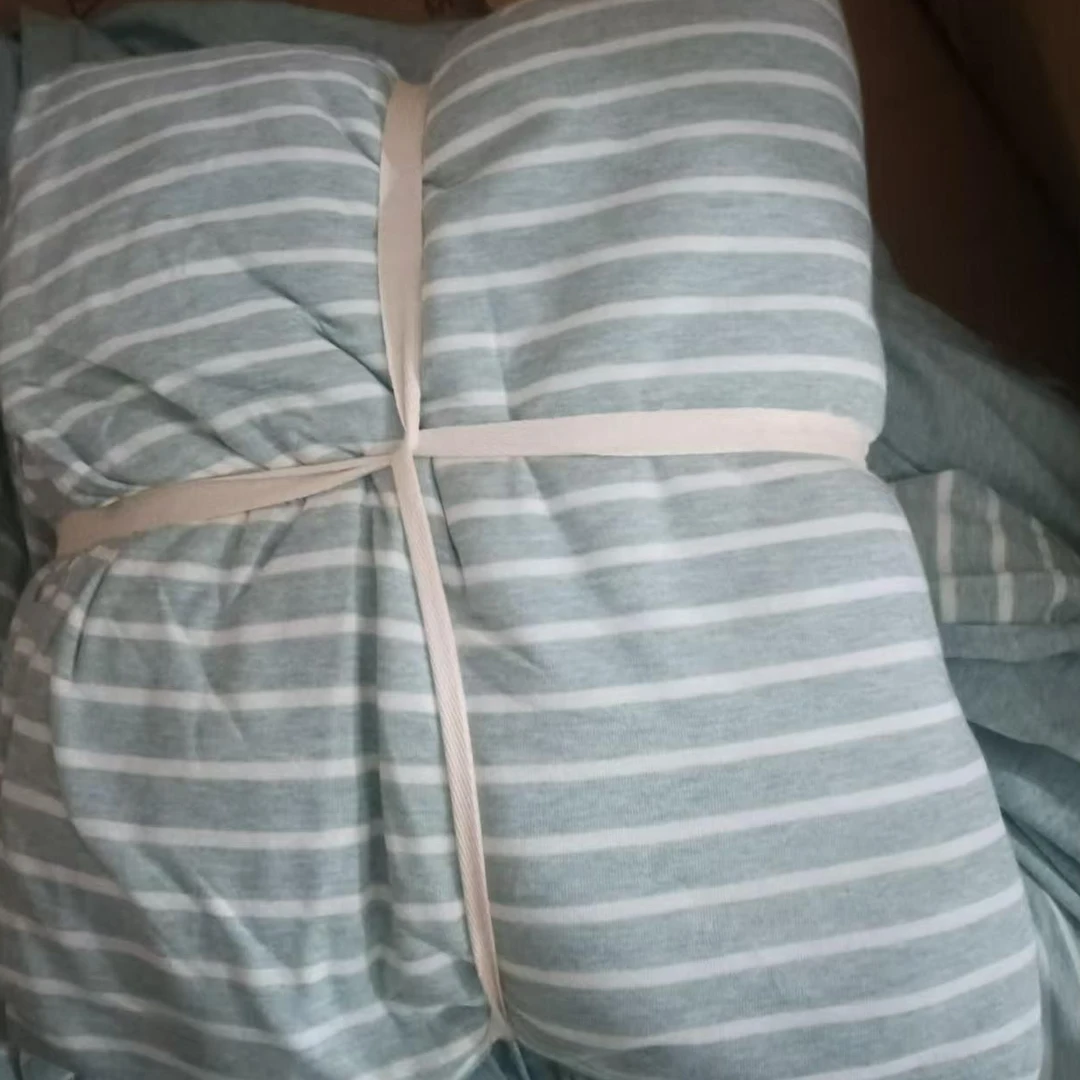 多色条纹天竺棉四件套被套220*240床笠180*200枕套2个