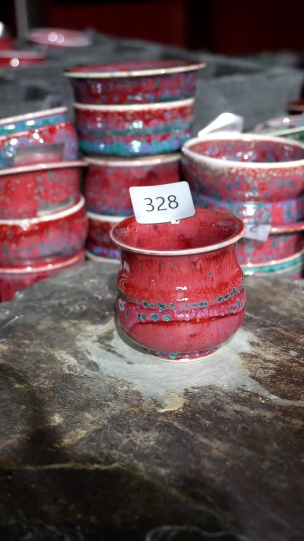 摆件陶精品窑变钧瓷茶器