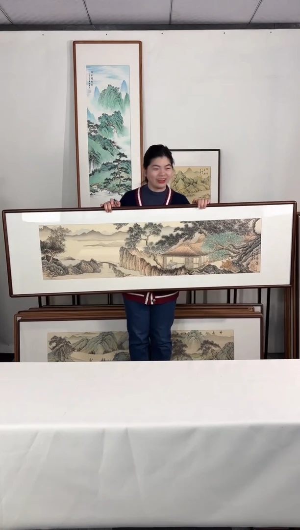 国画手绘*松影草庐*52*172cm