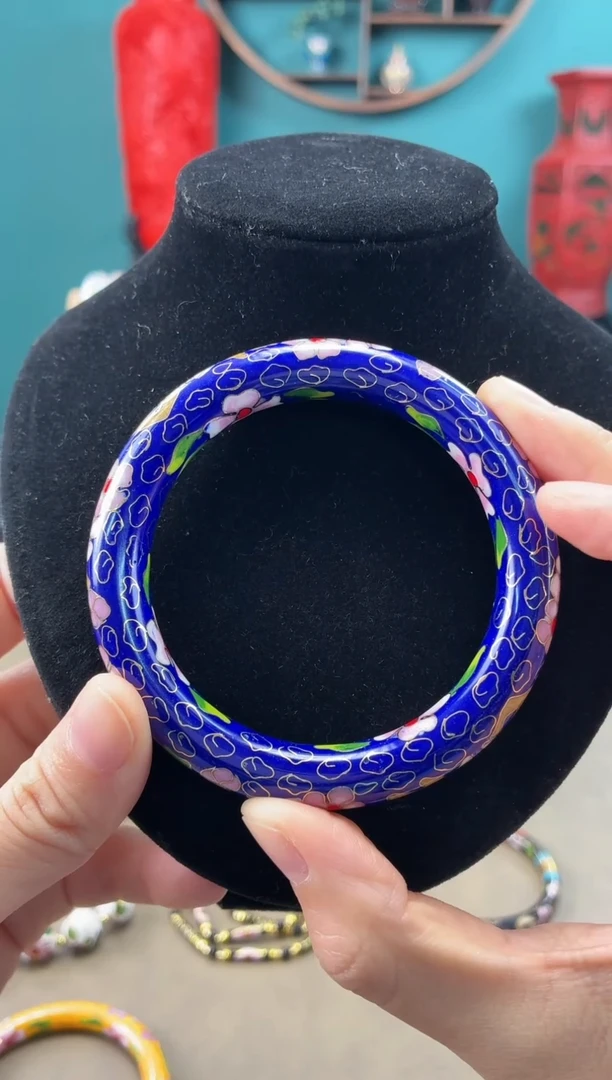 景泰蓝公主镯 55-60可戴/1.2粗版 宝蓝