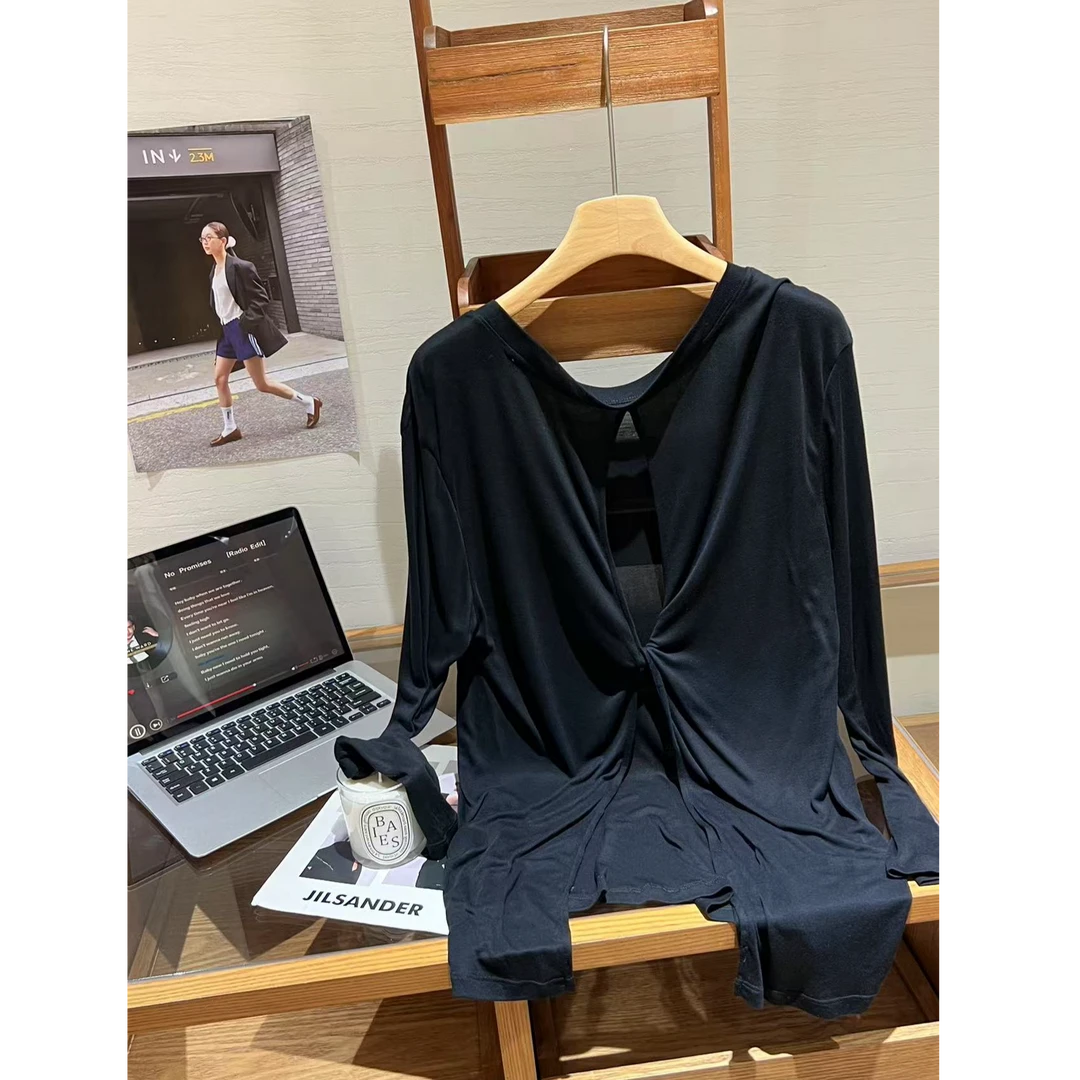 【no退no换 谨慎下单】后背镂空扭结长袖T恤 295018