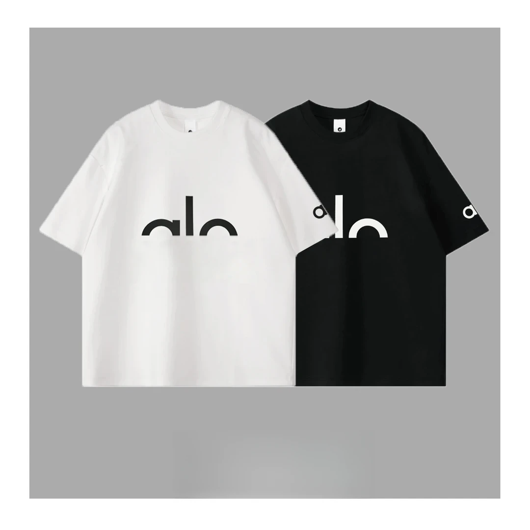 纯棉宽松圆领潮牌男女休闲宽松潮流印花情侣时尚百搭圆领美式短袖