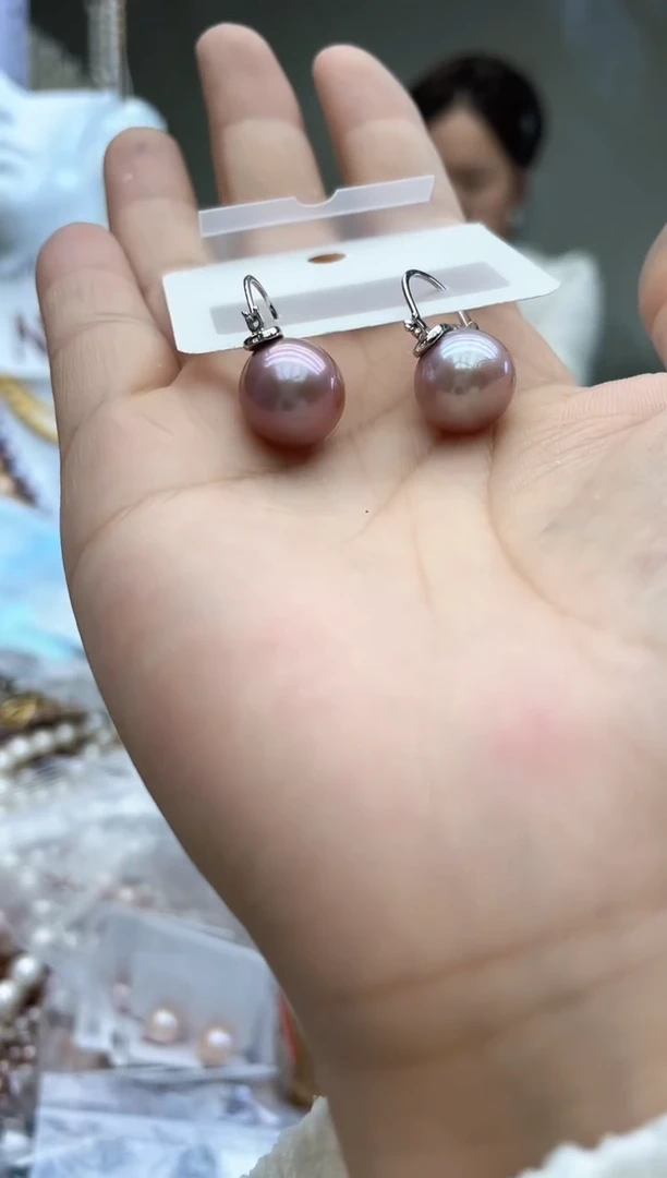 粉紫色茶壶耳饰