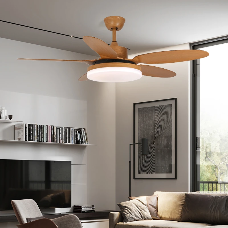 宸居北欧餐厅风扇灯LED变频智能APP遥控电扇灯日式客厅家用吊扇灯