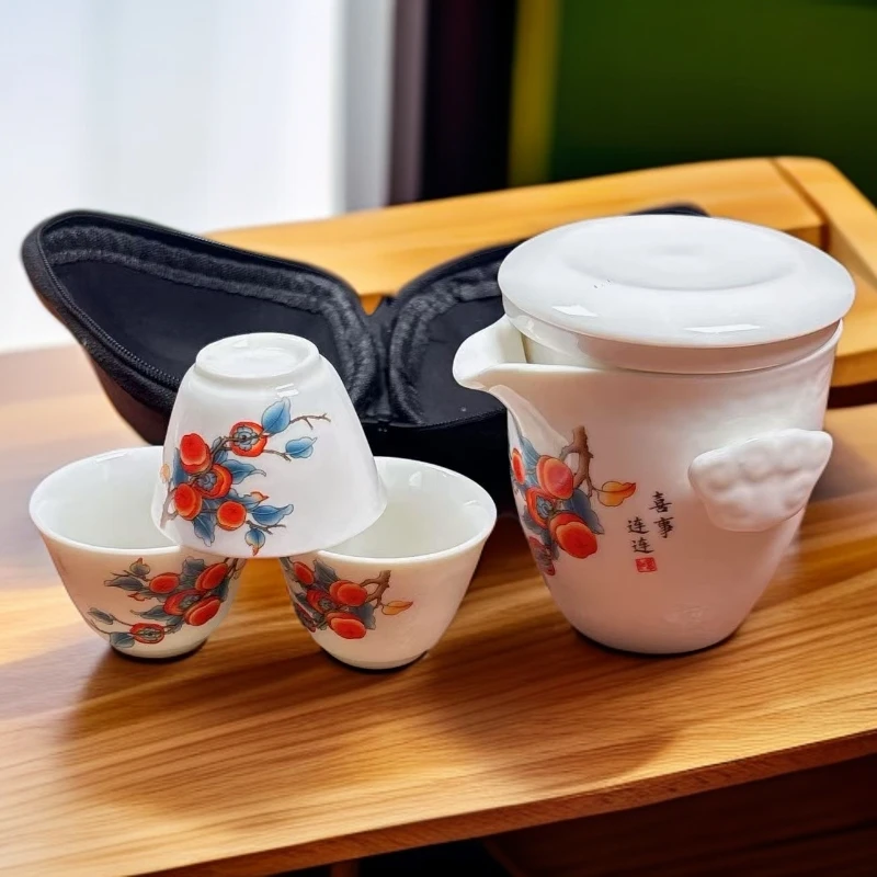 事事如意旅行1788套羊脂玉旅行功夫茶具家用简约户外便携式快客杯