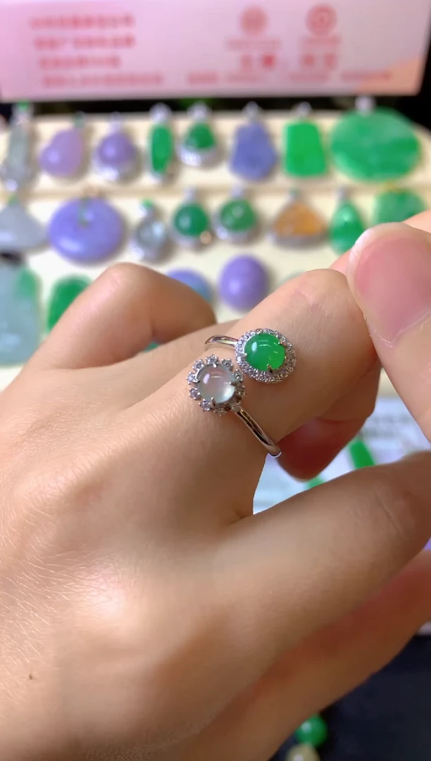 银S925镶嵌戒指翡翠手****4戒指
