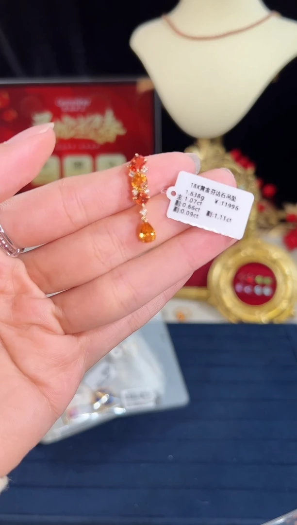 【闪购商品】石榴石颈饰18K金镶嵌BN17833#-Y#77