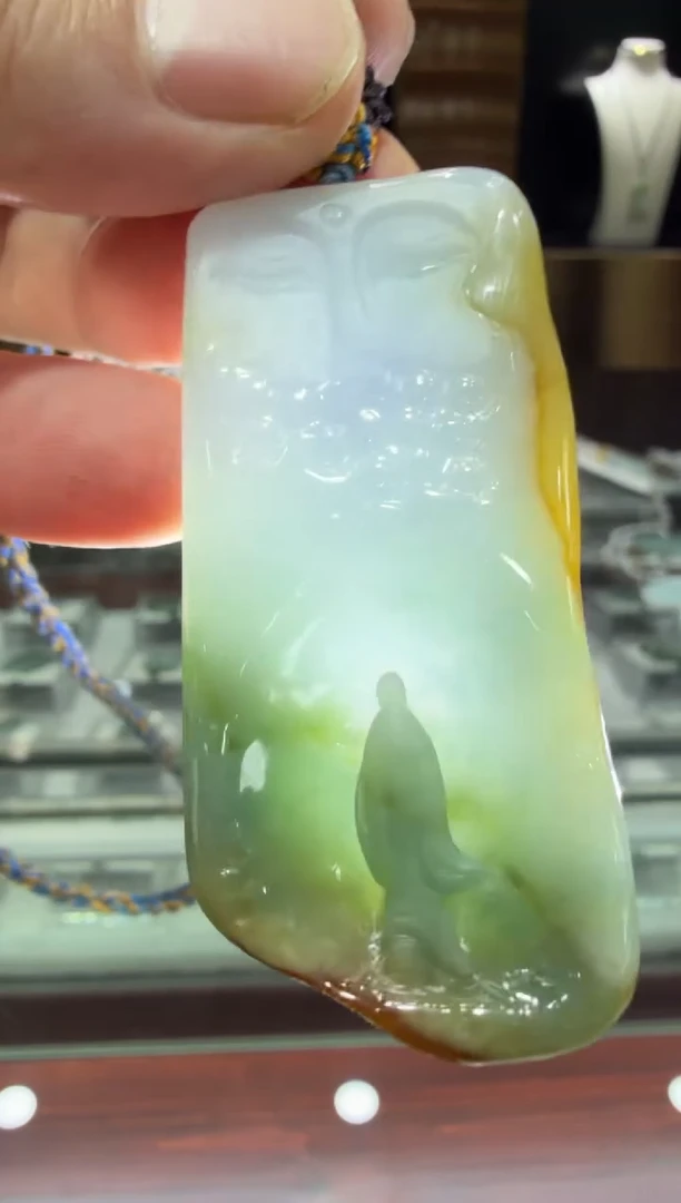 未镶嵌挂件翡翠A货翡翠孤品国雕谢林工