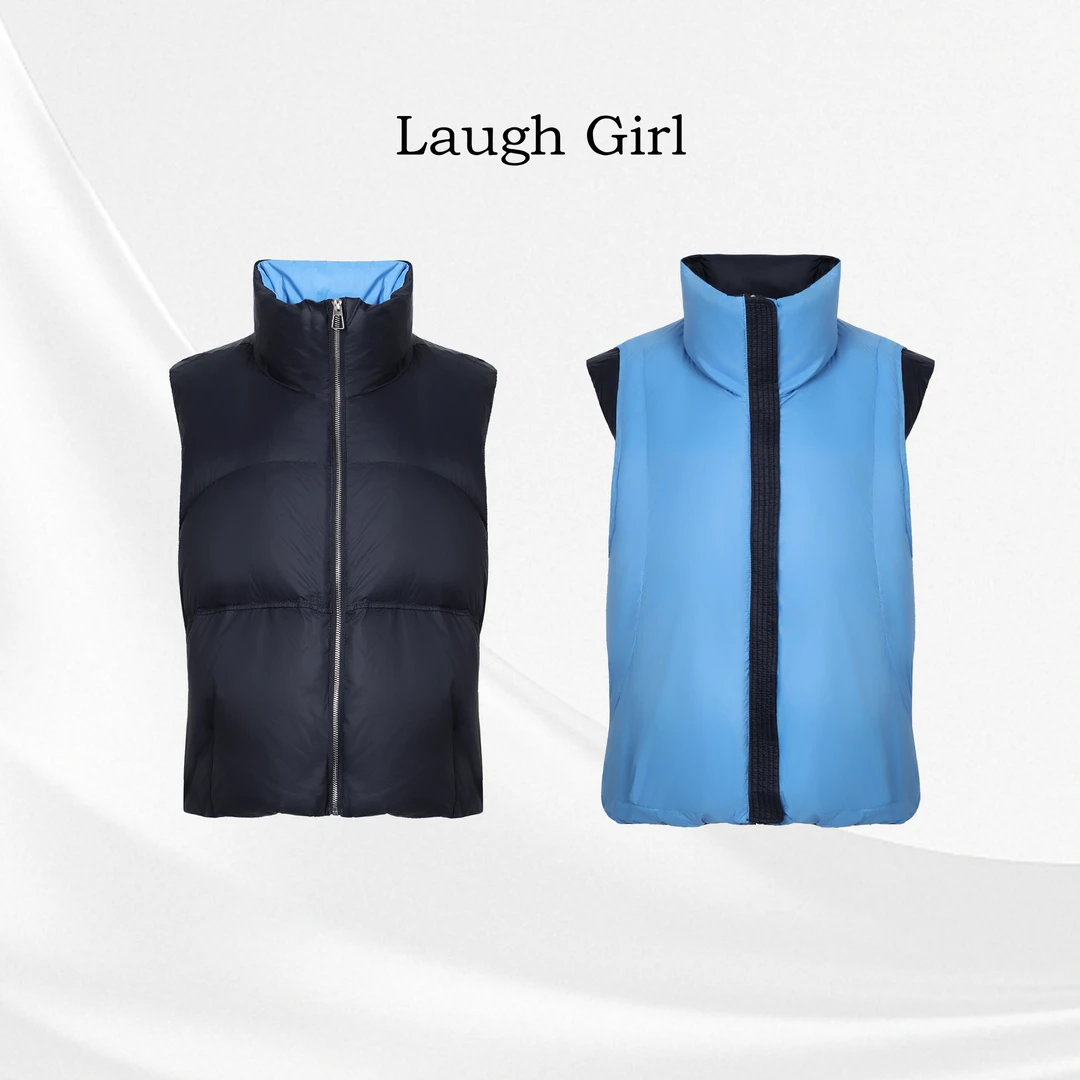 楚楚君 Laugh girl【撞色马甲】冬季立领撞色两面羽绒马甲JL551136J