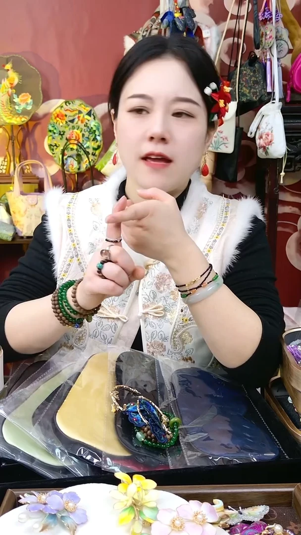 纯铜合金琉璃非遗绒花好美