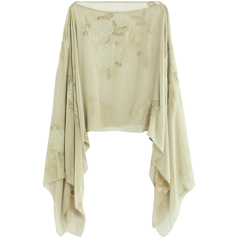 EXCEPTION例外春秋款绣花披肩夏季白色休闲A125-D1Z01
