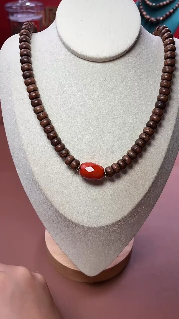 沉香手串沉水越南顺化紫棋红油玉化5*8三圈设计