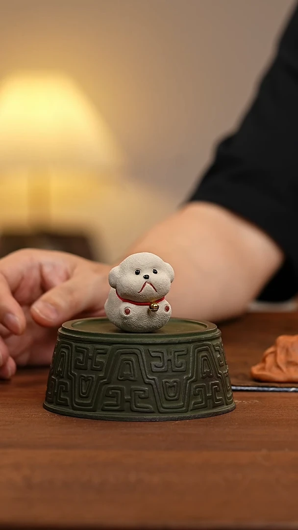 紫砂茶宠摇摇小白狗茶宠摇摇小白狗茶宠