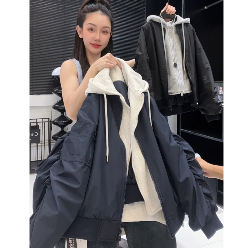 男童冬季韩版假两件棉衣新款中大童秋冬装加厚棉服外套MT68212