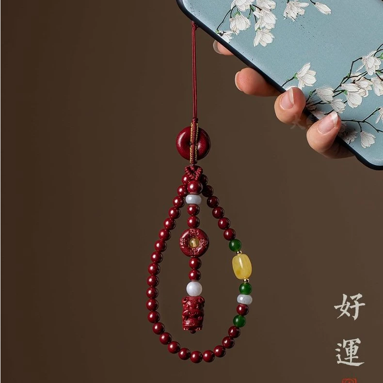 十二生肖手机链平安扣手机挂件贵人本命年手腕款生肖龙蛇马礼物