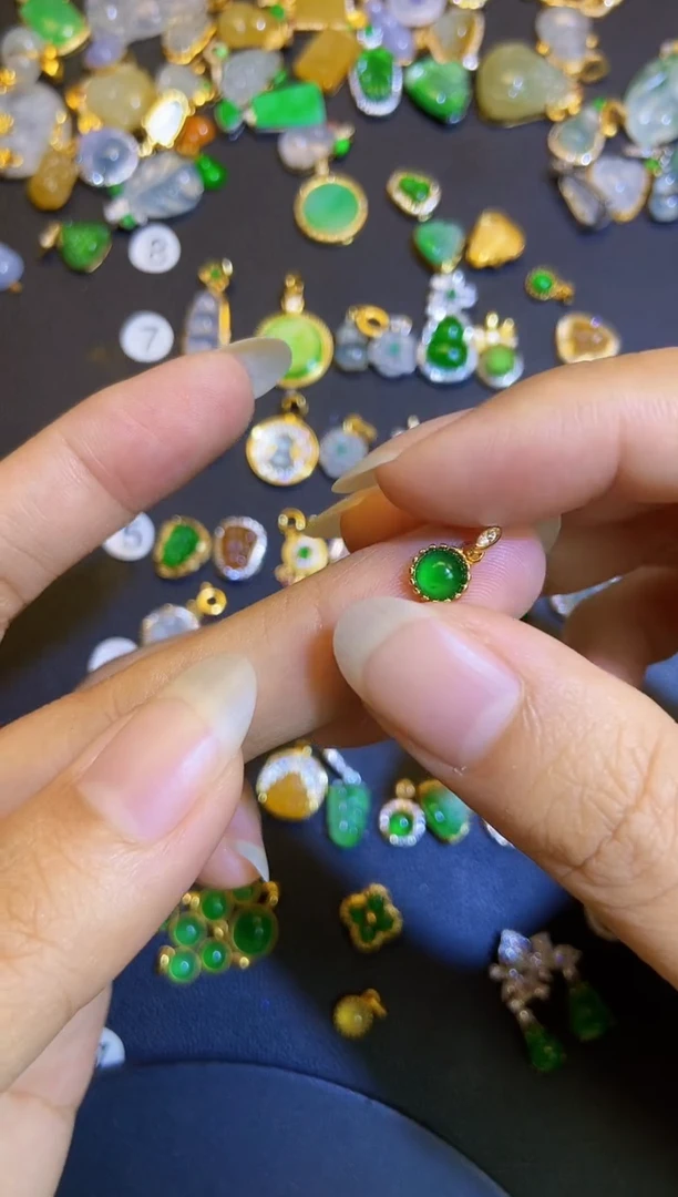 吊坠(不含链)银S925镶嵌翡翠1