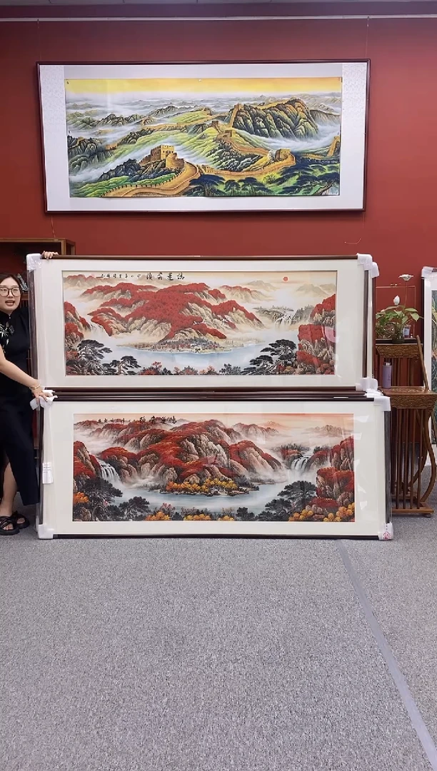 国画手绘国画 鸿运当头 219*88