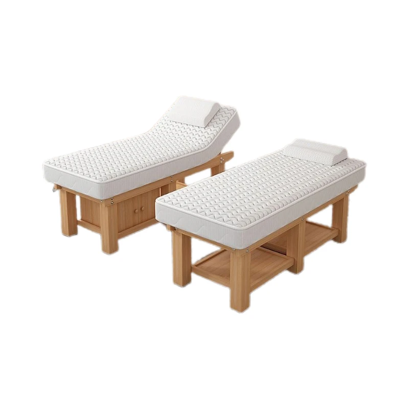 美容院专用中式纹绣采耳天然乳胶填充按摩床实木组装中国大陆