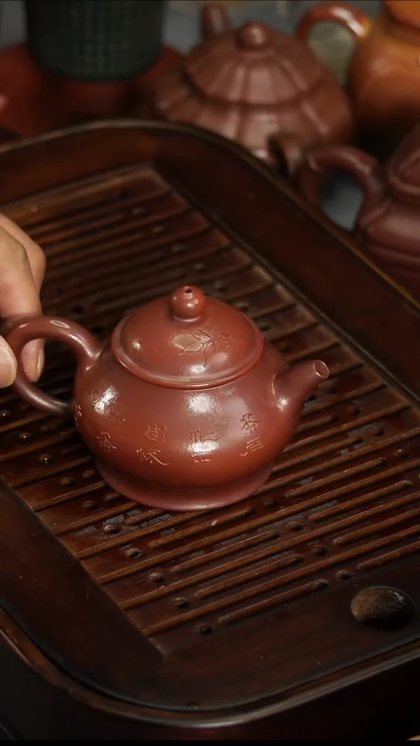 茶壶紫砂宜兴紫砂柴烧潘壶150毫升