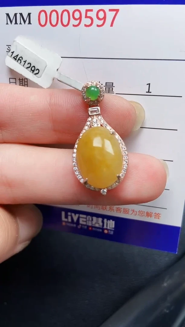 翡翠银S925镶嵌颈饰9597