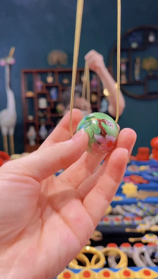 【闪购商品】景泰蓝3.0大珠链子浅绿