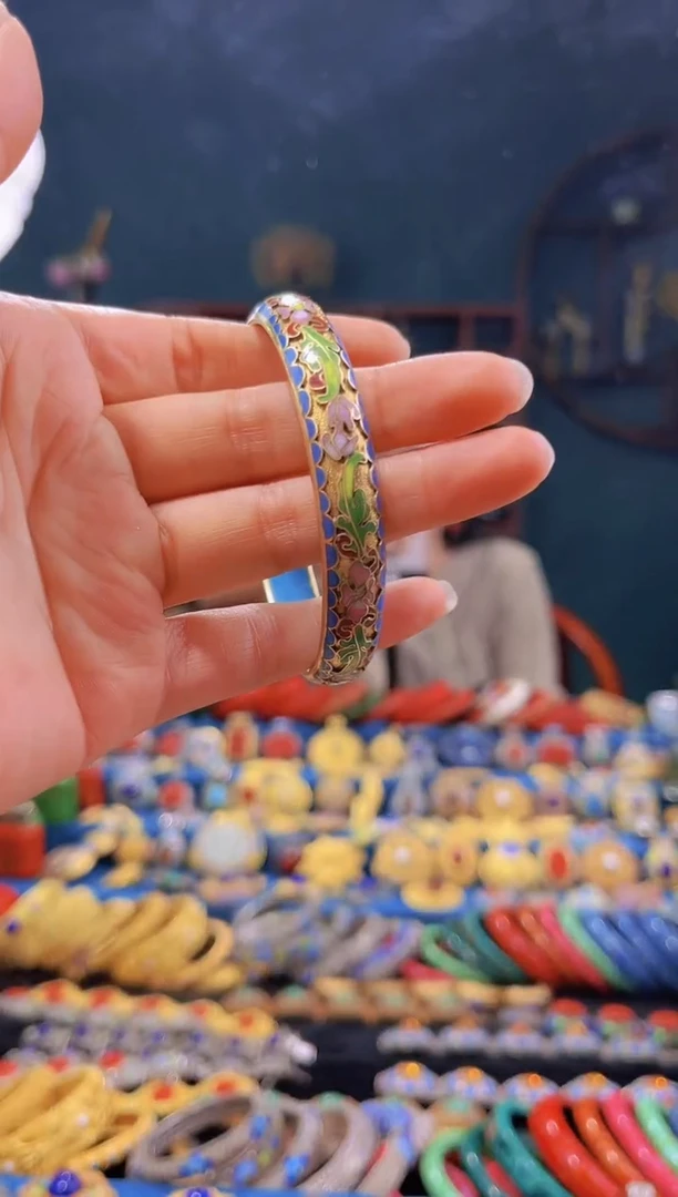 非遗技艺 景泰蓝金地手镯 65圈