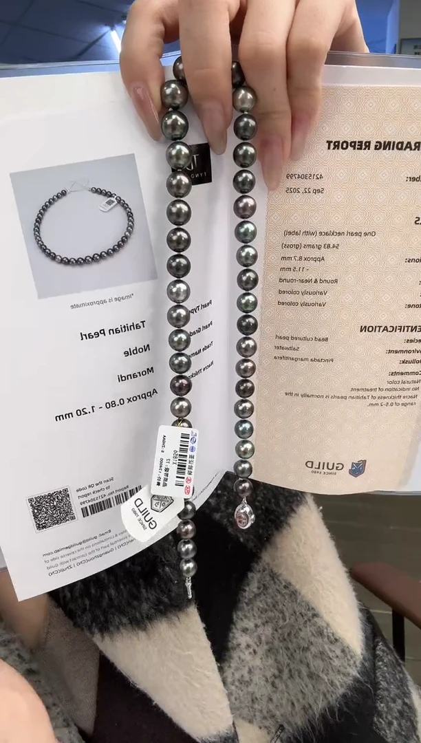 未镶嵌颈饰海水珍珠8-11mm海水大溪地莫兰迪珍珠项链 ZK