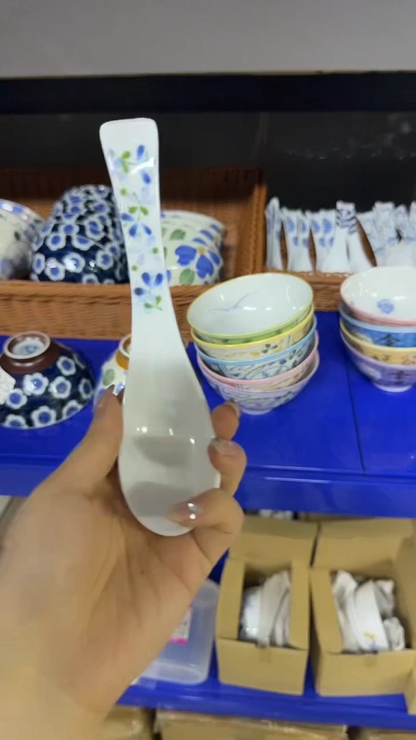 圆形日本进口餐具  17厘米汤勺