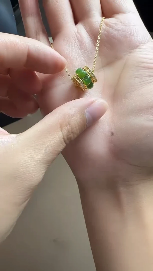 吊坠(不含链)银S925镶嵌和田玉hgj519吊坠