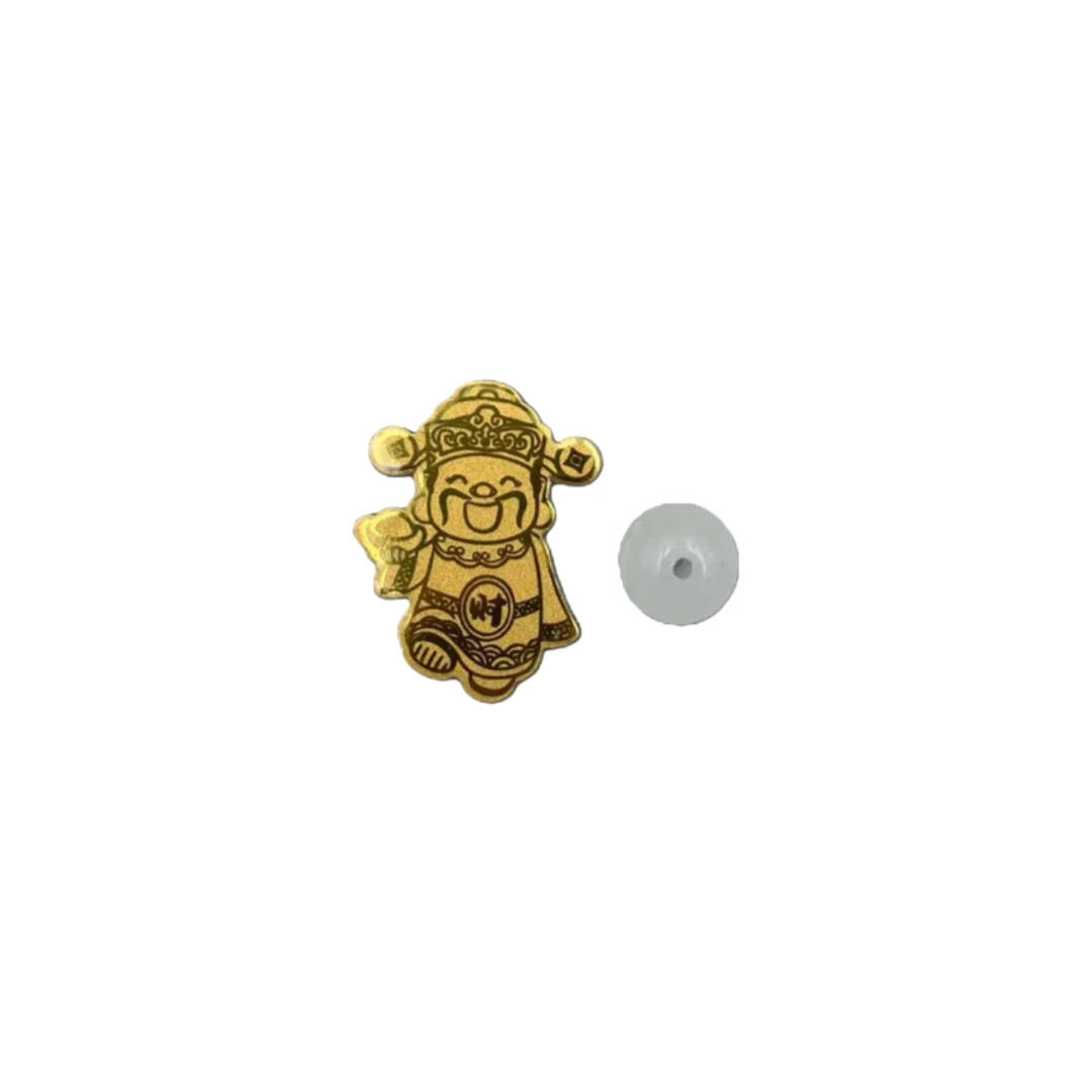 足金设计款财神爷爷手机贴A28-789赠礼盒