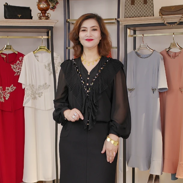 【何玲大码女装高订】（5-68）7802轻奢气质优雅宽松大码衬衣