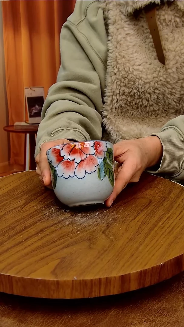 杯子陶景德镇手工手绘釉下彩陶瓷，微瑕