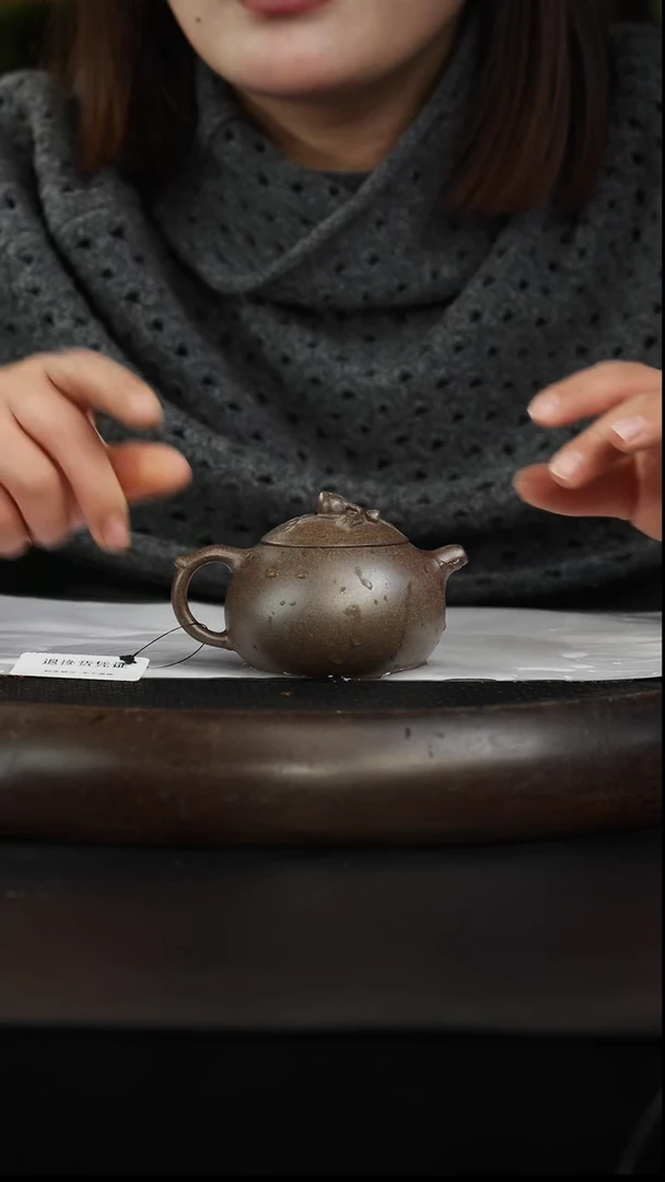 茶壶紫砂柴烧 寿桃