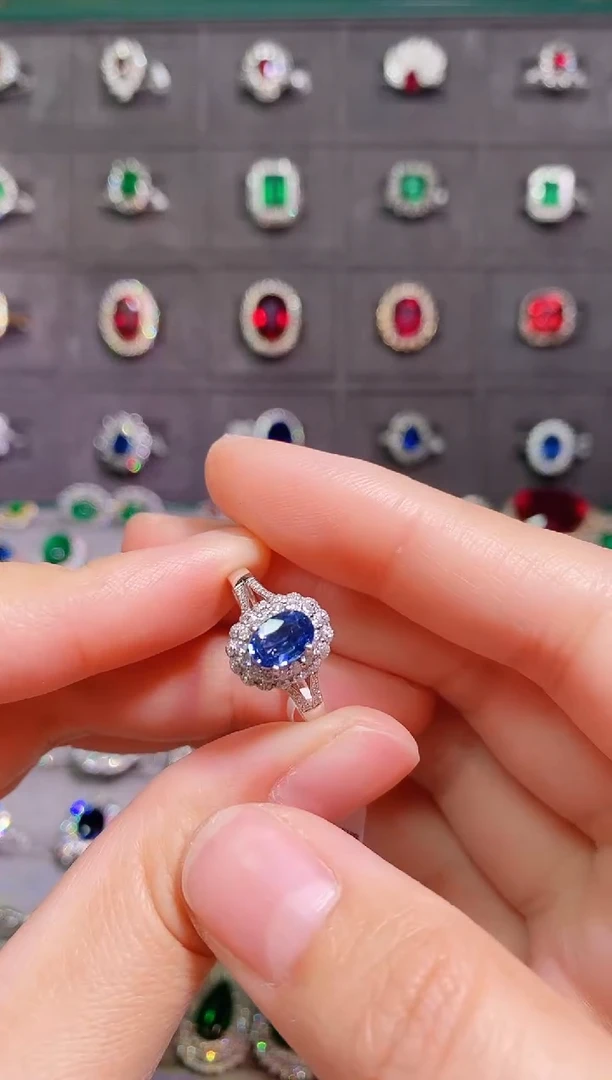 【闪购商品】蓝宝石18k金戒指18K金镶嵌1