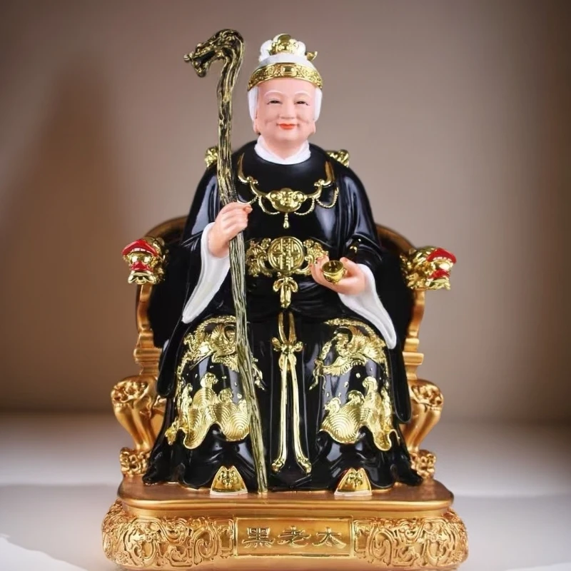 黑老太太黑妈妈奶奶像体真身关公树脂佛像家用供奉摆件神像工艺品
