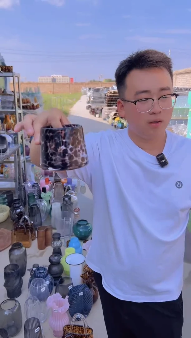 玻璃可插鲜花用于客厅装饰一只