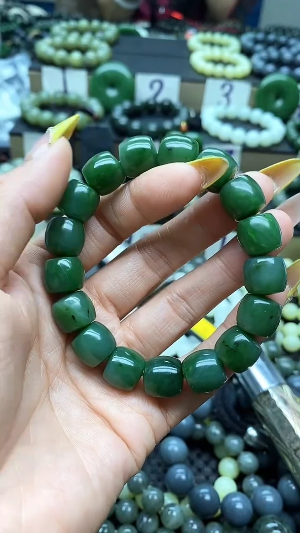 手串未镶嵌和田玉墨玉莫兰迪16