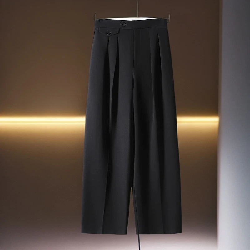 TA图剪标品牌折扣24冬休闲潮流高腰捏褶胖MM遮垮宽松香蕉裤女09C