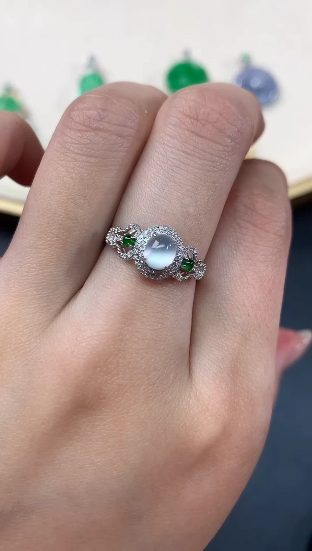 【闪购商品】翡翠戒指18K金镶嵌A317|2980